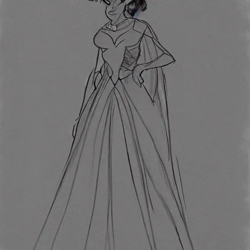 Image similar to milt kahl sketch of victoria justice as princess padme from star wars episode 3