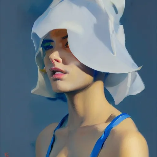 Prompt: Greg Manchess portrait painting of a cat girl, medium shot, asymmetrical, profile picture, Organic Painting, sunny day, Matte Painting, bold shapes, hard edges, street art, trending on artstation, by Huang Guangjian and Gil Elvgren and Sachin Teng