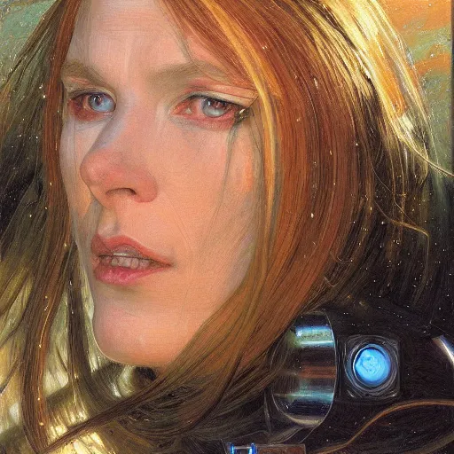 Image similar to portrait of a sci - fi woman, by donato giancola and berthold woltze.