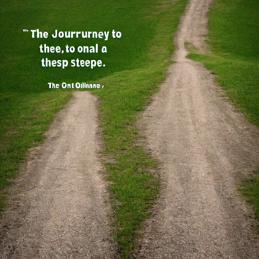 Prompt: the journey of a thousand miles begins with one step.