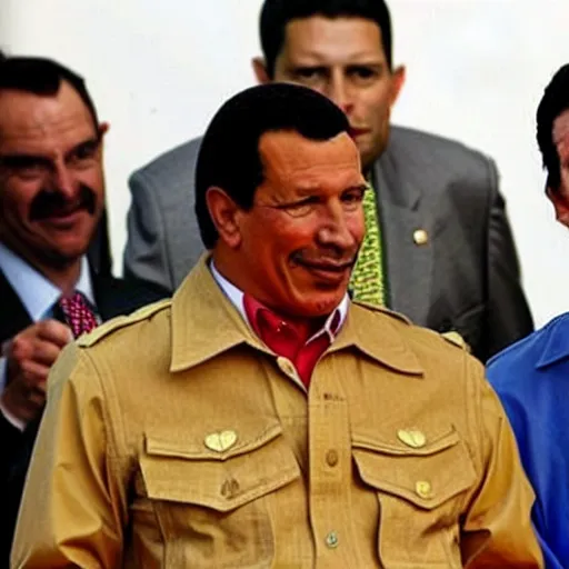 Prompt: spanish president pedro sanchez as hugo chavez clothes