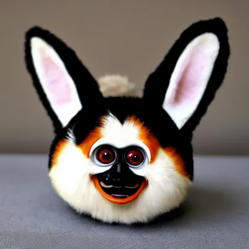 Prompt: uncanny corgi furby toy from a horrifying nightmare, junji ito, david lynch