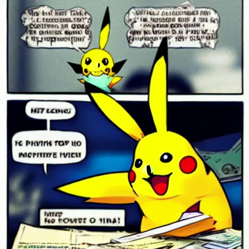 Image similar to Pikachu committing tax evasion