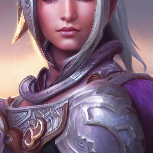 Image similar to world of warcraft human female character portrait, close up, concept art, intricate details, highly detailed photorealistic portrait by michael komarck, adam hughes, seseon yoon, artgerm and warren louw