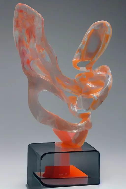 Image similar to translucent silicone rubber abstract sculpture on display