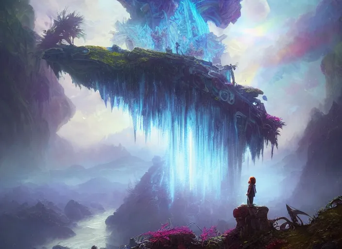 Prompt: 🌈🍄::3, Fantasy LUT, high contrast, epic composition, sci-fi, dreamlike, surreal, angelic, cinematic, 8k, unreal engine, hyper realistic, fantasy concept art, Stanley Artgerm Lau, greg rutkowski, thomas kindkade, alphonse mucha, loish, norman Rockwell,