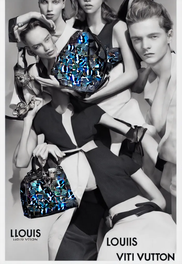 Image similar to Louis Vuitton advertising campaign poster.