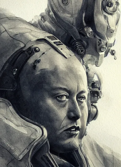 Image similar to portrait, Elon Musk, watercolor, dramatic lighting, cinematic, establishing shot, extremly high detail, foto realistic, cinematic lighting, pen and ink, intricate line drawings, by Yoshitaka Amano, Ruan Jia, Kentaro Miura, Artgerm, post processed, concept art, artstation, matte painting, style by eddie mendoza, raphael lacoste, alex ross