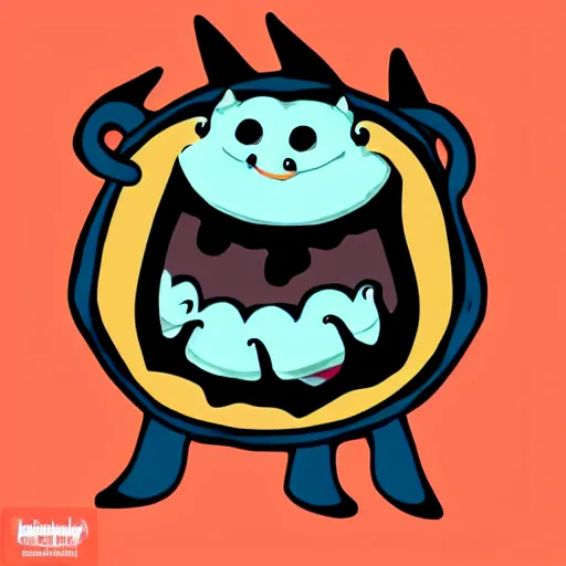 Prompt: a sticker illustration of a cute little monster, vectorized