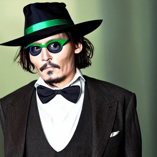 Prompt: Johnny Depp as the Riddler