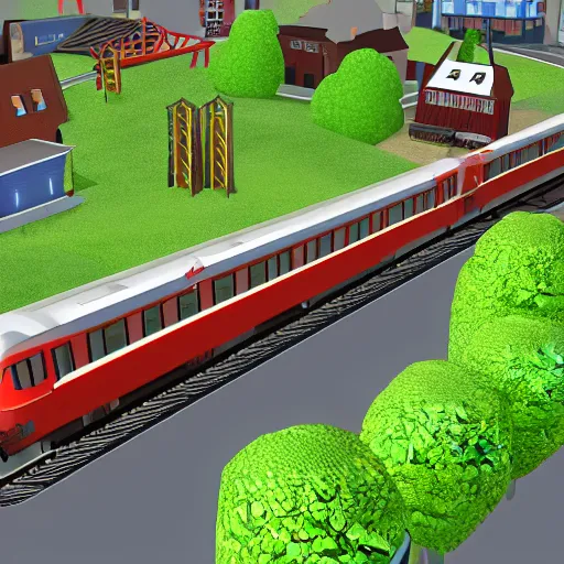 Prompt: realistic graphic of transport tycoon,