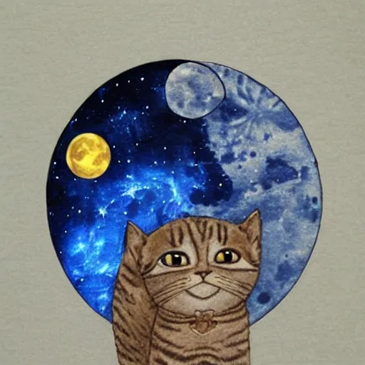 Prompt: 🐱🌕🌌