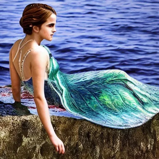 Prompt: Emma Watson as a mermaid