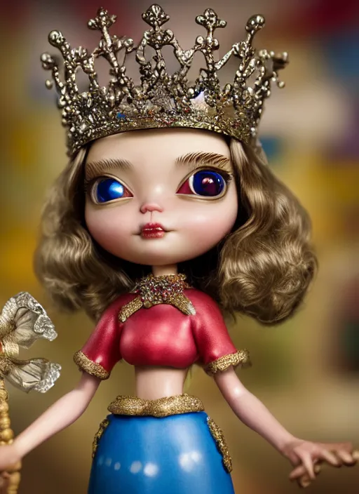 Image similar to highly detailed closeup, profile portrait of a tin toy fairytale princess wearing a crown, bikini, unreal engine, nicoletta ceccoli, mark ryden, earl norem, lostfish, global illumination, detailed and intricate environment