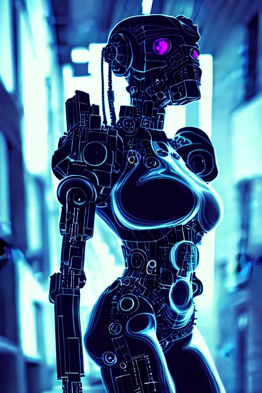 Image similar to cyberpunk beautiful woman, abstract black oil, gear mecha, detailed acrylic, grunge, intricate complexity, rendered in unreal engine, photorealistic, neon ambiance