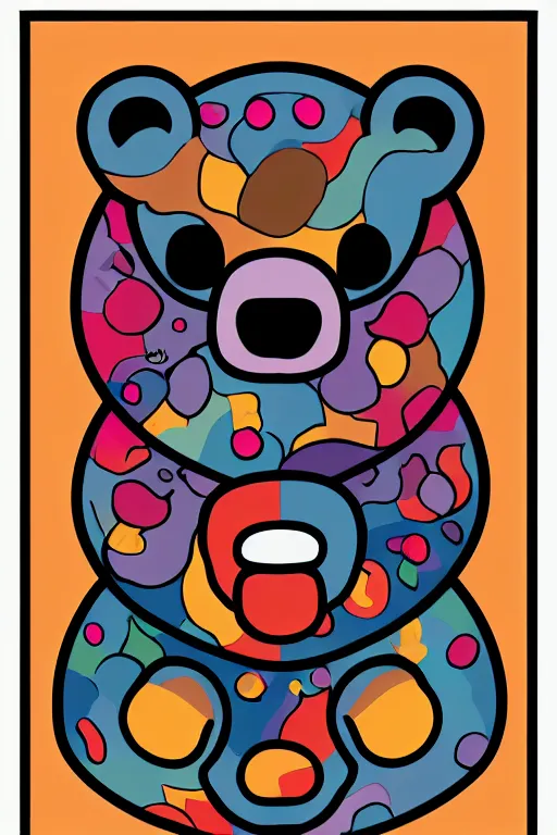 bear art by kiko rodriguez, sticker, colorful, | Stable Diffusion | OpenArt