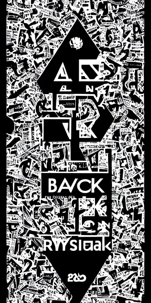 Image similar to black on white graphic design in style of david rudnick eric hu acid y 2 k