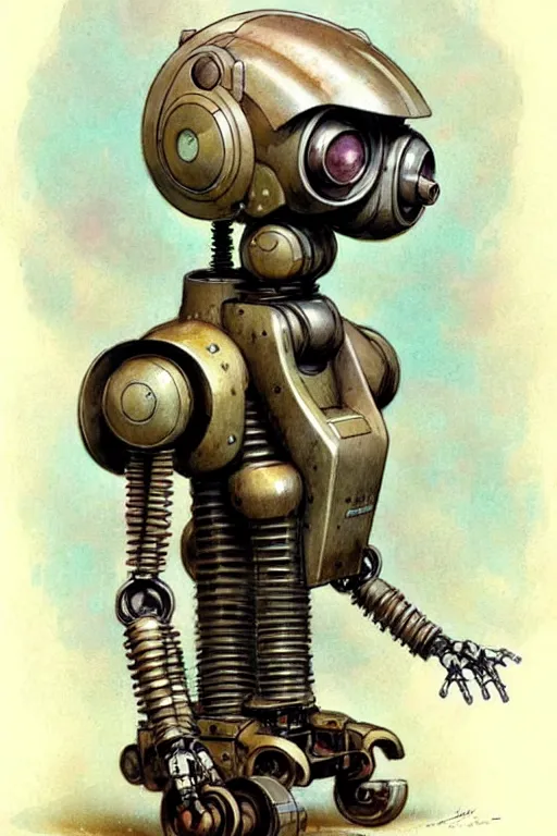 Prompt: (((((1950s robot . muted colors.))))) by Jean-Baptiste Monge !!!!!!!!!!!!!!!!!!!!!!!!!!!