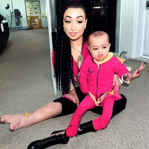 Prompt: bhad bhabie with a baby