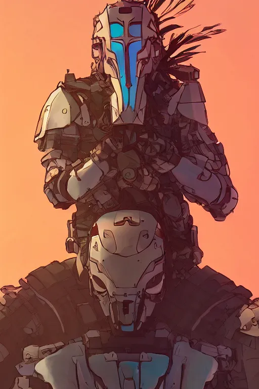 Image similar to combination suit armor aloy horizon forbidden west horizon zero dawn robot ninja mask helmet backpack tribal, art gta 5 comics, official fanart behance hd artstation by jesper ejsing, by rhads, makoto shinkai and lois van baarle, ilya kuvshinov, ossdraws radiating a glowing aura cgi rtx 2 0 2 2