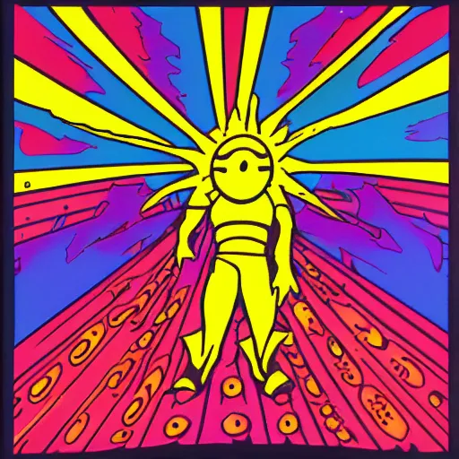 Image similar to praise the sun, waporwave, psychedelic,'9 0 s