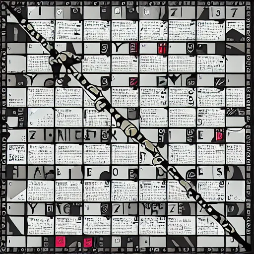 Prompt: infinite crossword puzzle, digital art, artstation