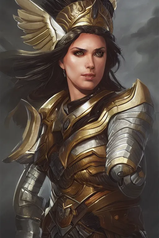 Image similar to amazon valkyrie athena, d & d, fantasy, portrait, highly detailed, headshot, digital painting, trending on artstation, concept art, sharp focus, illustration, art by artgerm and greg rutkowski and magali villeneuve