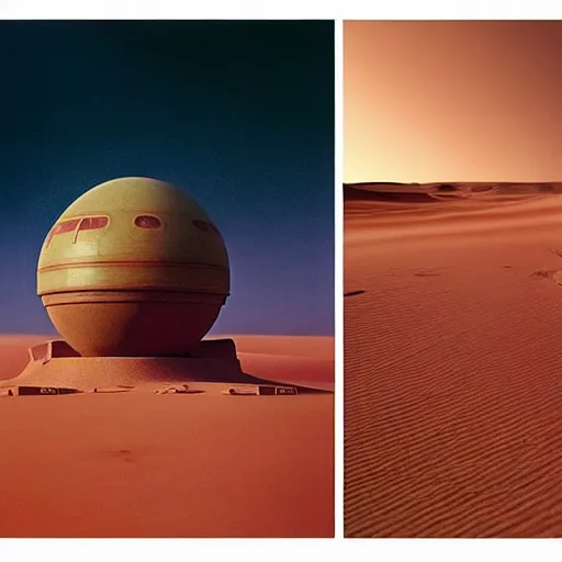 Prompt: colour aesthetic highly detailed photography scene on tatooine from dune ( 2 0 2 1 ) by alejandro hodorovski and denis villeneuve and gregory crewdson style with ultra hyperrealistic very highly detailed faces. with many details by andrei tarkovsky and caravaggio in sci - fi style. volumetric natural light hyperrealism photo on leica m - a kodak portra 4 0 0