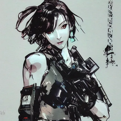 Prompt: 💣 🚦 🍈 girl, yoji shinkawa