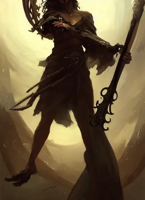 Image similar to a portrait of a beautiful angel of death holding a large scythe by marco bucci and greg rutkowski and frank frazetta, sharp focus, detailed, cinematic, closeup