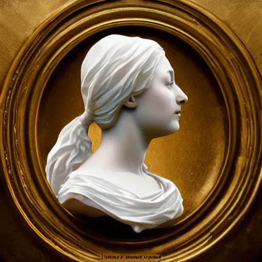 Image similar to beautiful lifelike award winning marble statue bust of hand newell trending on art station artgerm greg rutkowski alphonse mucha museum quality cinematic atmospheric