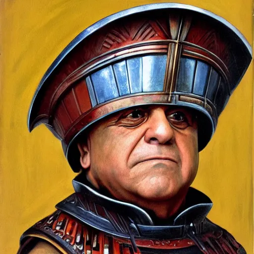 Image similar to portrait of Danny DeVito as a Roman centurion