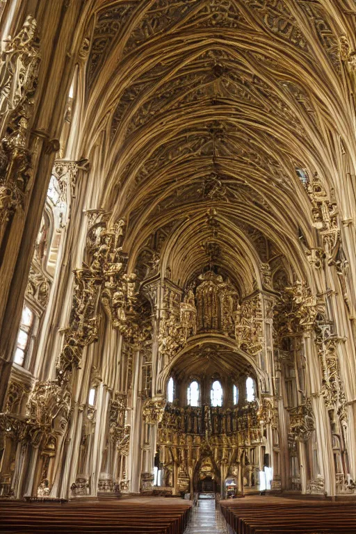 Image similar to photo inside a cathedral, ornate highly detailed intricate