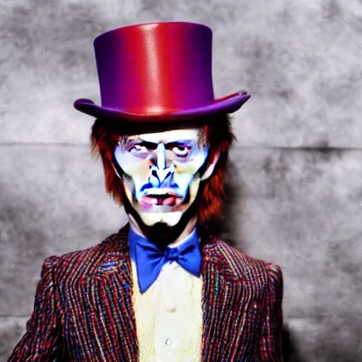 Prompt: David Bowie as Willy Wonka