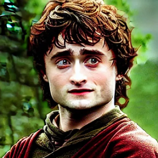 Image similar to daniel radcliffe as frodo baggins in lord of the rings