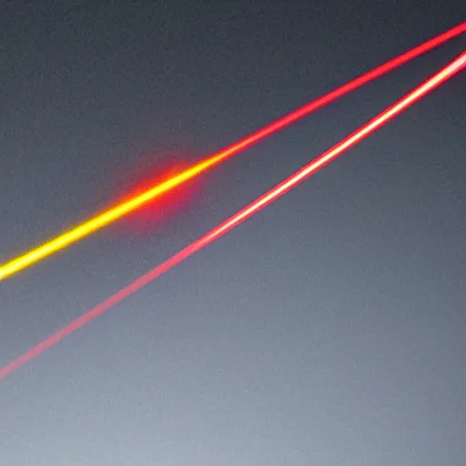 Image similar to a red laser beam is pointing at a cluster of gold nanoparticles