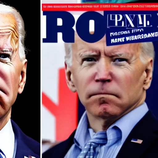 Image similar to joe biden suspiciously looking into the camera, portrait, magazine photograph, cnn, fox news, looking confused