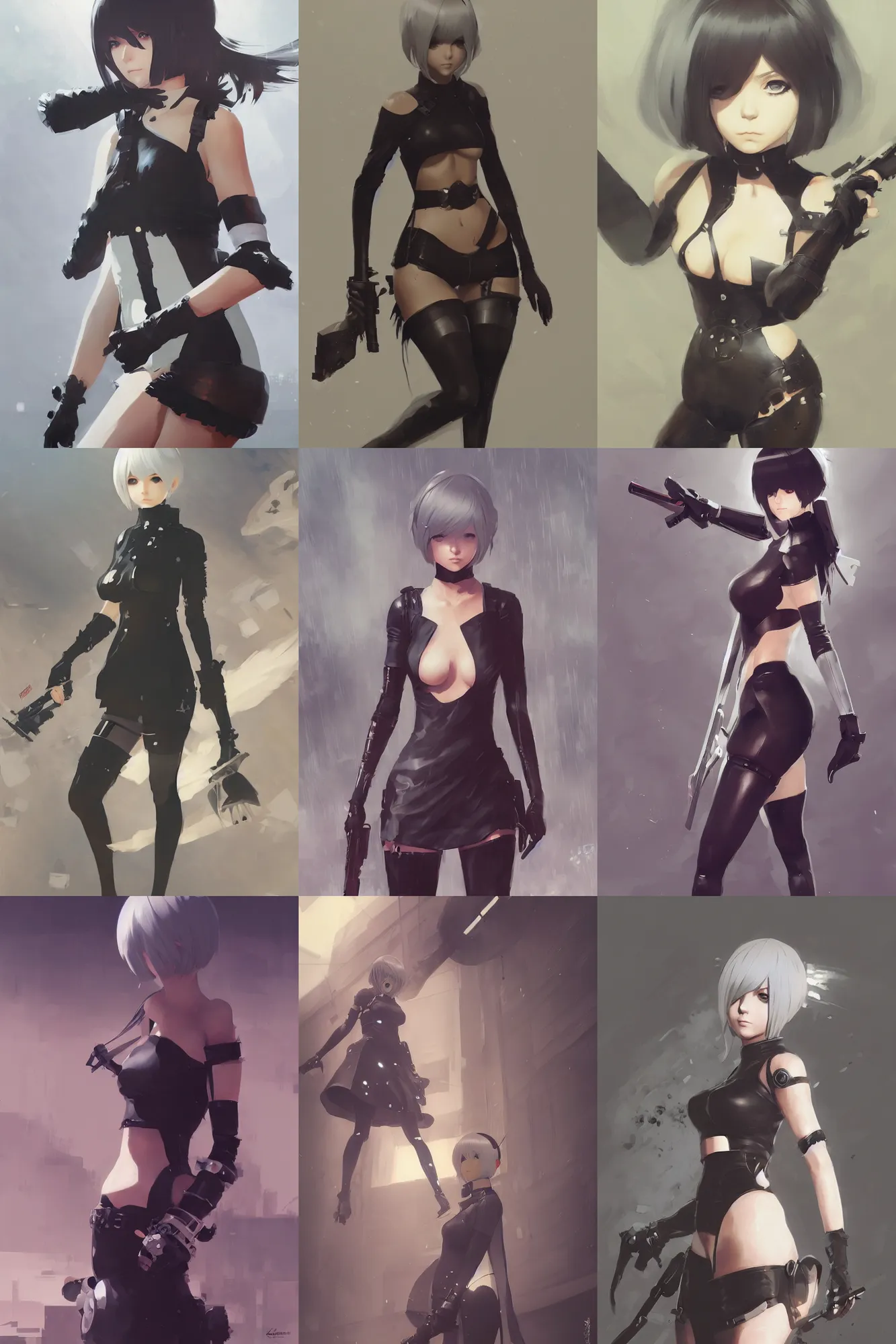 Prompt: nier automata by ilya kuvshinov, krenz cushart, Greg Rutkowski, trending on artstation, unreal engine, cosplay