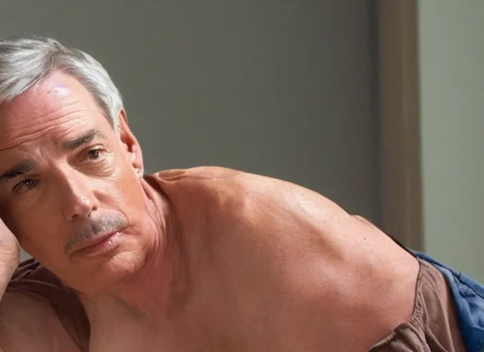 Image similar to film still of Mark Harmon hiding a body in the new Weekend at Bernies movie, 8k