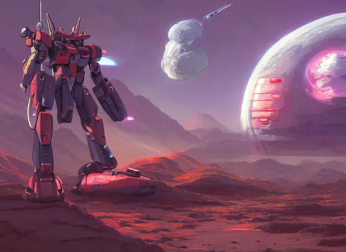 Prompt: mobile suit gundam robot firing alien robots on planet mars, unreal engine, fantasy art by greg, loish, rhads, ferdinand knab, tom bagshaw, makoto shinkai and lois van baarle, rossdraws, ilya kuvshinov, night lighting, trending on studio ghibli, highly detailed, 8 k, octane render