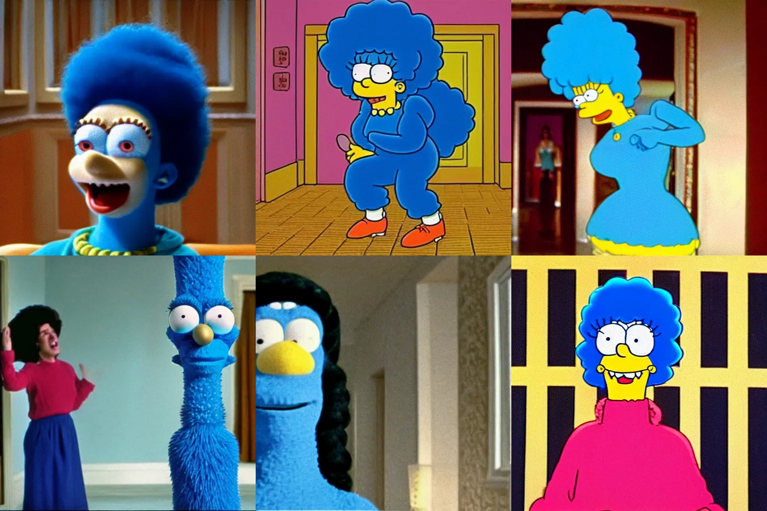 Prompt: a still of Marge Simpson in The Shining (1980)