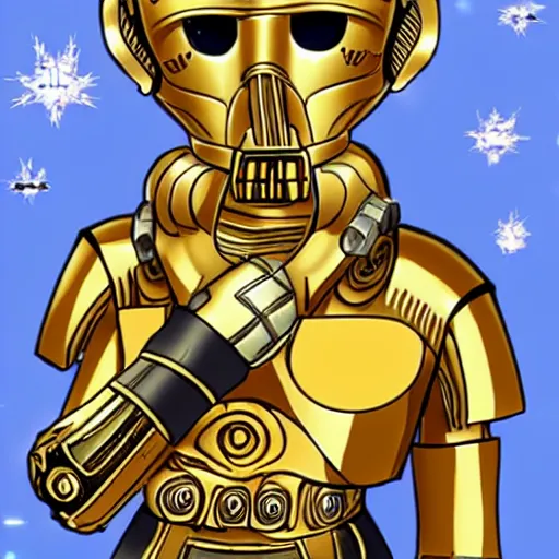 Image similar to C3P0 as a cute anime girl