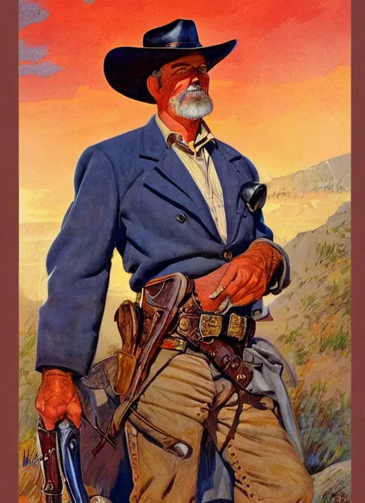 Image similar to old west sheriff. portrait by jean giraud and anton otto fischer and john philip falter and will eisner and gil elvgren