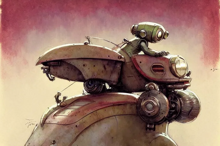 Image similar to adventurer ( ( ( ( ( 1 9 5 0 s retro future robot mouse amphibious vehical home. muted colors. ) ) ) ) ) by jean baptiste monge!!!!!!!!!!!!!!!!!!!!!!!!! chrome red