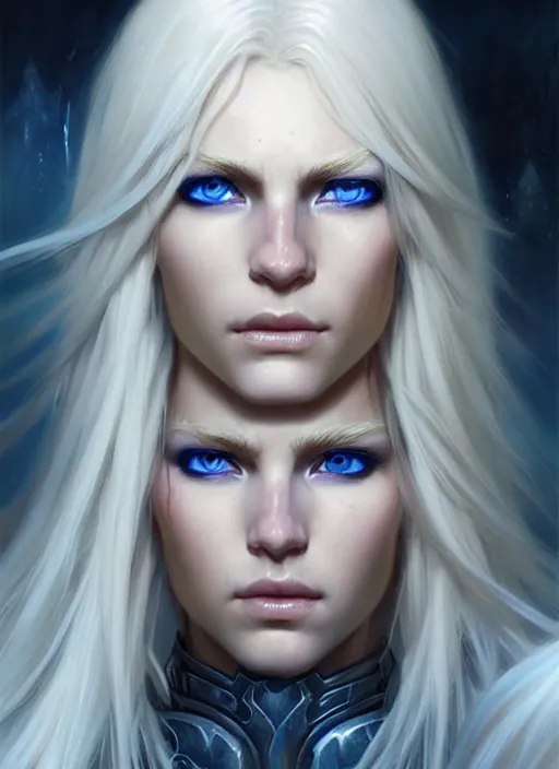 Image similar to a _ fantasy _ style _ portrait _ painting _ of white female paladin with blonde hair and blue eyes, scar under left eye, holy oil _ painting _ unreal _ 5 _ daz. _ rpg _ portrait _ extremely _ detailed _ artgerm _ greg _ rutkowski _ greg