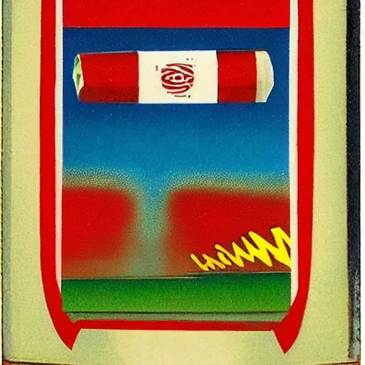 Image similar to vintage cigarette pack, by tadanori yokoo