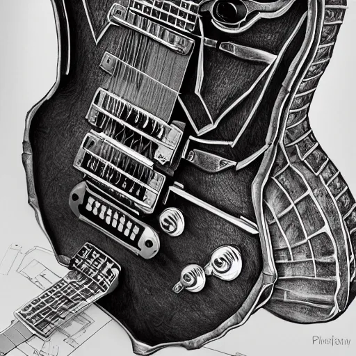 Electric Guitaroriginal Pen and Ink Drawing | Etsy | Guitar drawing, Guitar  sketch, Ink pen drawings