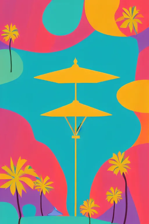 Image similar to minimalist boho style art of colorful rio de janeiro copa cabana, illustration, vector art