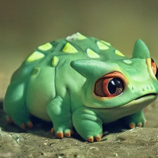 Image similar to national geographic professional photo of bulbasaur, award winning