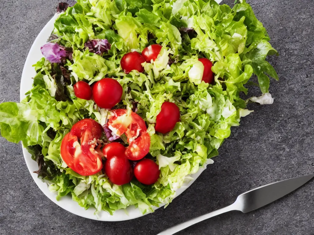 Image similar to an angry mother stabbing her salad, photo, 8K High Definition, highly detailed